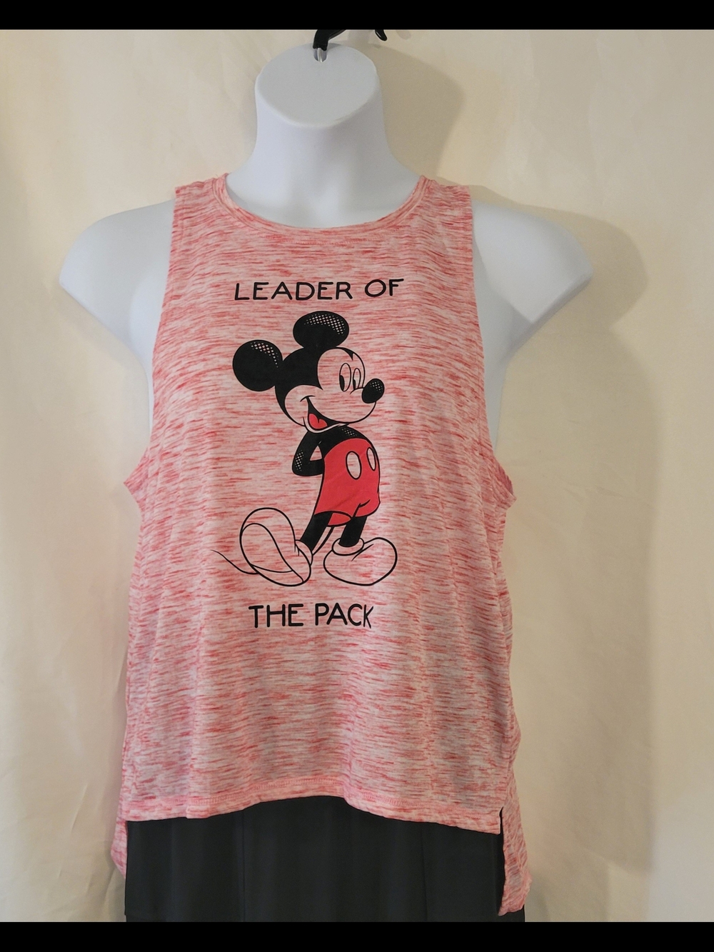 Disney Mickey Mouse Leader of the Pack Pink Space Dye Tank Top XL